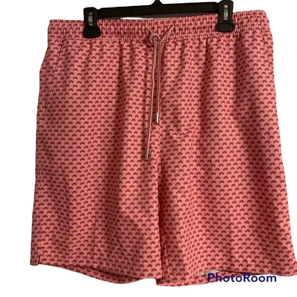 PETER MILLAR Pink Printed Swim Trunks sz. Large